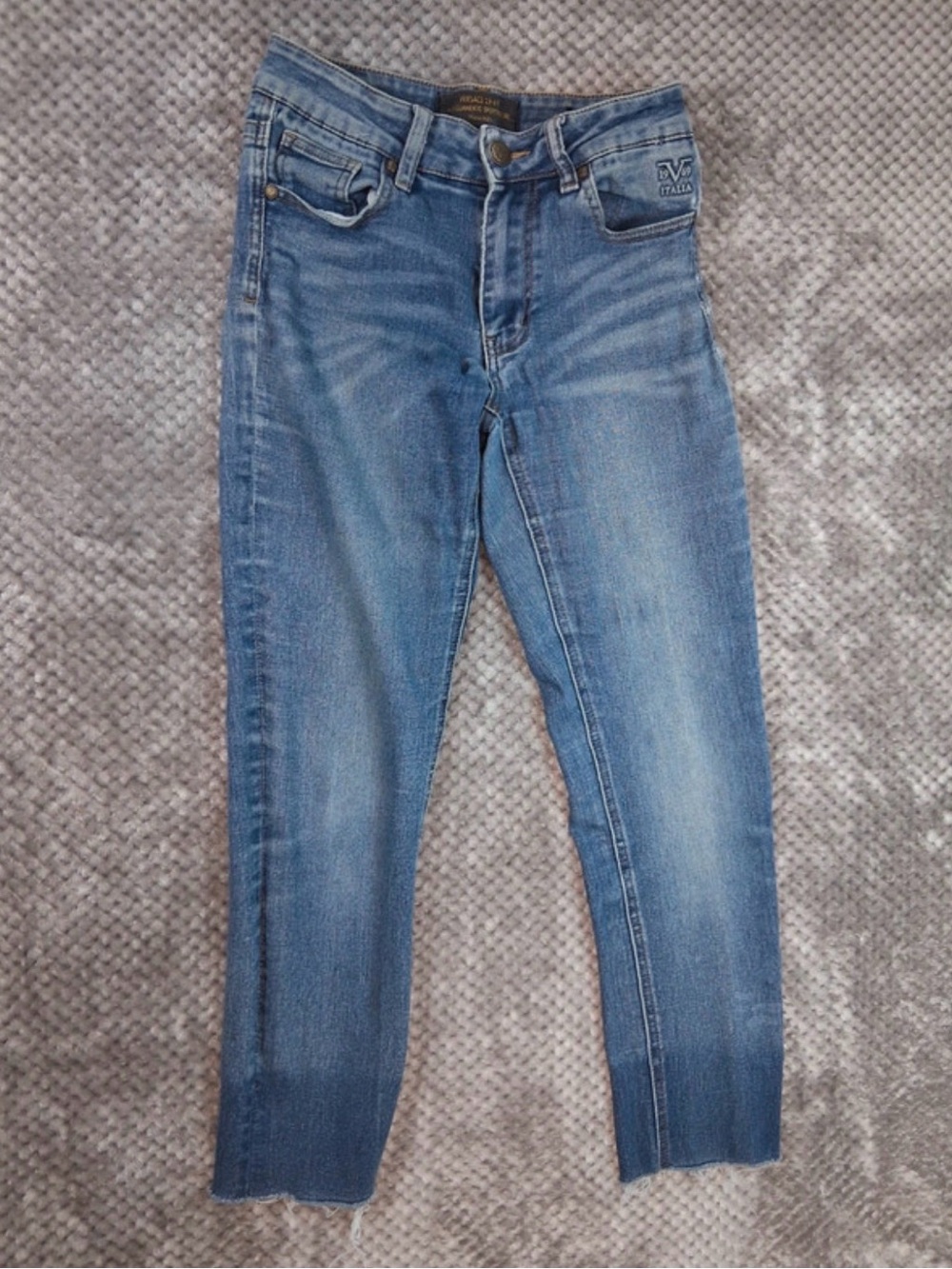 Versace 19.69 Abbigliamento Sportivo Blue Denim Jeans Size 28 Raw Hem - Picture 2 of 6